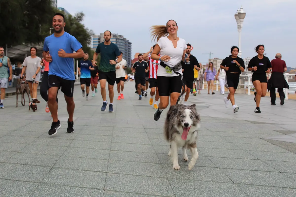 Grupo corriendo con un perro en el chapter 05